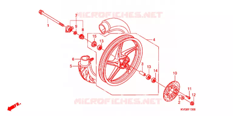 ROUE AVANT (MOULURE) Honda SCOOTER 110 AIR-BLADE 2007  ANC110ART7