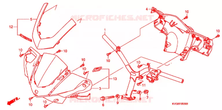 GUIDON - CARENAGE Honda SCOOTER 110 AIR-BLADE 2007  ANC110AST7