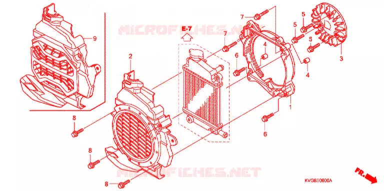 VENTILATEUR ET COUVERCLE DE RADIATEUR Honda SCOOTER 110 AIR-BLADE 2008  ANC110AST8