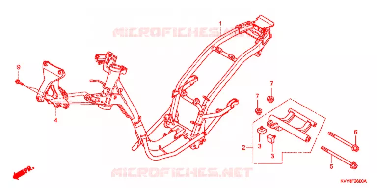 CADRE Honda SCOOTER 110 ICON 2009  ANC110CST9