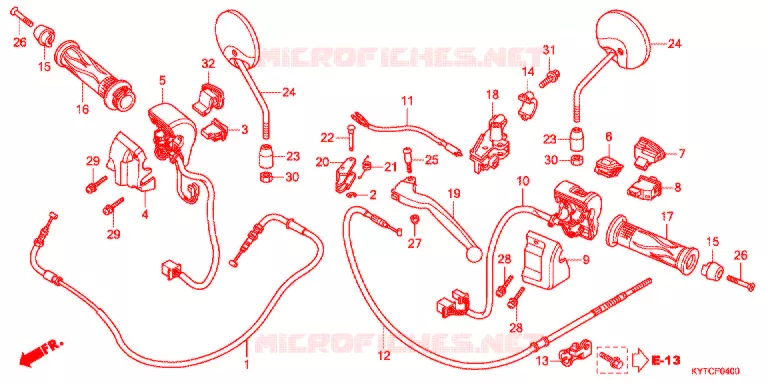 LEVIER DE GUIDON - CABLE - COMMODO Honda SCOOTER 110 SCOOPY 2012  ACD110CSFC