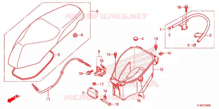 SELLE Honda SCOOTER 110 SCOOPY 2015  ACF110CSFF