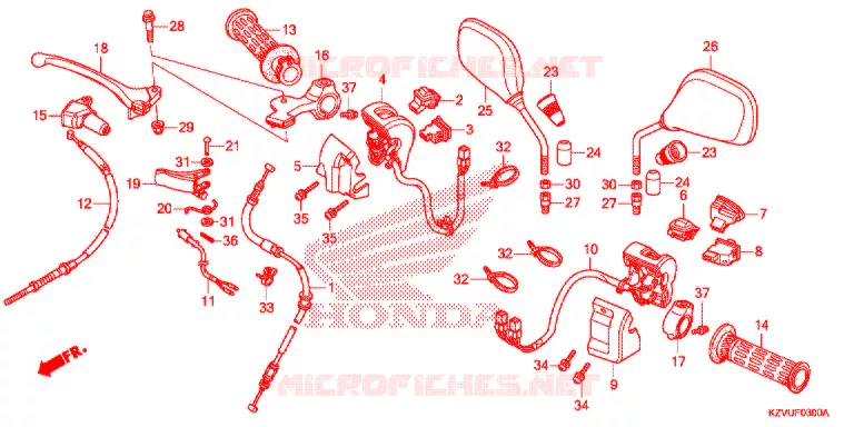 LEVIER DE GUIDON - CABLE - COMMODO Honda MOTO 110 CUB 2016  NBC110BNF