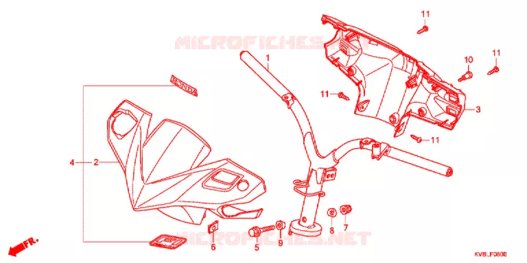 GUIDON - CARENAGE Honda MOTO 110 CLICK 2011  ACB110BB