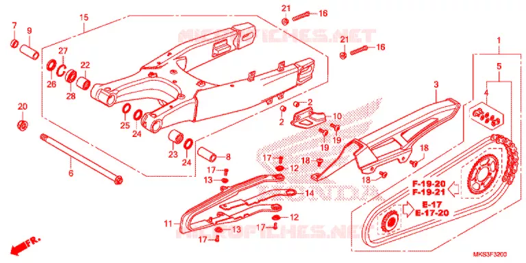 BRAS OSCILLANT Honda MOTO 1100 AFRICA-TWIN 2020  CRF1100D2L