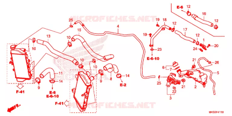 FLEXIBLE DE RADIATEUR/TUYAU D'EAU Honda MOTO 1100 AFRICA-TWIN 2021  CRF1100D2L