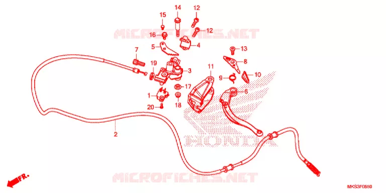 LEVIER DE FREIN DE STATIONNEMENT Honda MOTO 1100 AFRICA-TWIN 2020  CRF1100D2L