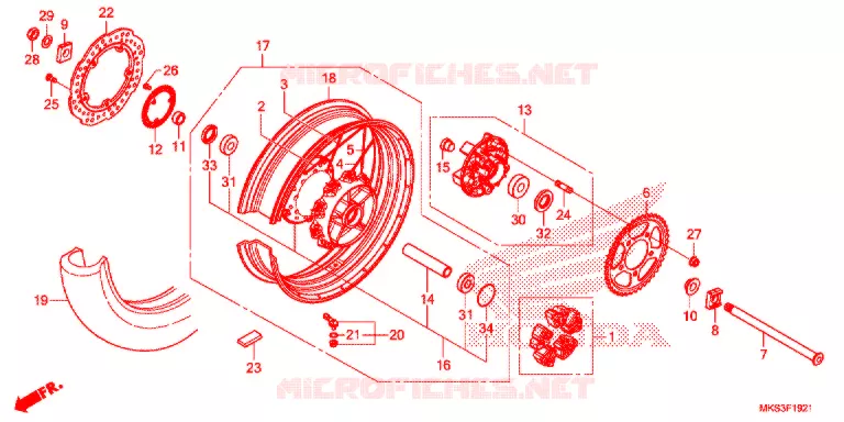 ROUE ARRIERE (2) Honda MOTO 1100 AFRICA-TWIN 2021  CRF1100D2L