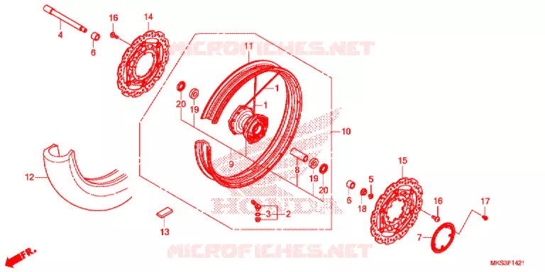 ROUE AVANT (2) Honda MOTO 1100 AFRICA-TWIN 2020  CRF1100D2L