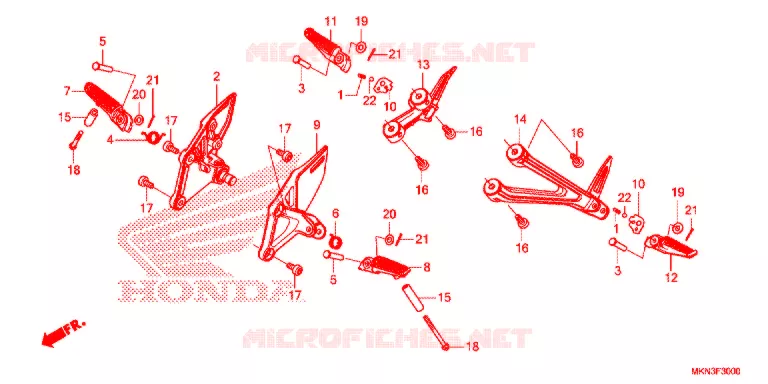 REPOSE PIED Honda MOTO 650 CB 2020  CB650RAL