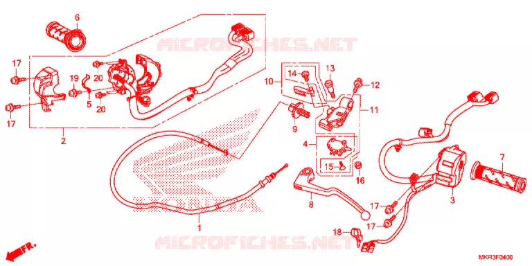 LEVIER DE GUIDON - CABLE - COMMODO Honda MOTO 1000 CBR 2020  CBR1000STL