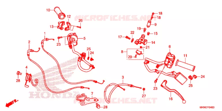 LEVIER DE GUIDON - CABLE - COMMODO Honda MOTO 650 CBR 2020  CBR650RAL