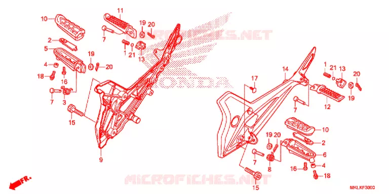 REPOSE PIED Honda MOTO 750 NC 2020  NC750SAL