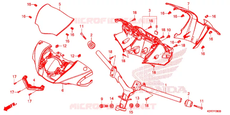 GUIDON - CARENAGE Honda SCOOTER 125 SH 2020  SH125ADL
