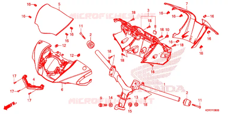 GUIDON - CARENAGE Honda SCOOTER 125 SH 2021  SH125ADL
