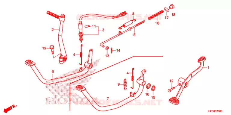PEDALE - KICK Honda MOTO 125 DASH 2021  AFP125CRFL