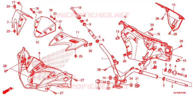 GUIDON - CARENAGE Honda MOTO 125 DASH 2020  AFP125CRFL