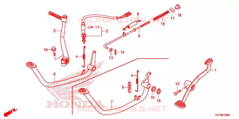 PEDALE - KICK Honda MOTO 125 DASH 2021  AFP125CRFL