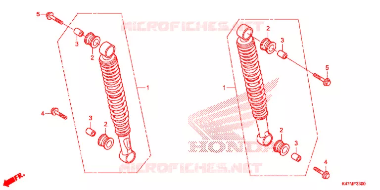AMORTISSEUR ARRIERE Honda MOTO 125 DASH 2021  AFP125CSFL