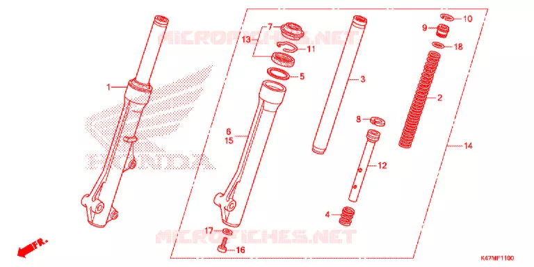 FOURCHE Honda MOTO 125 DASH 2021  AFP125CSFL