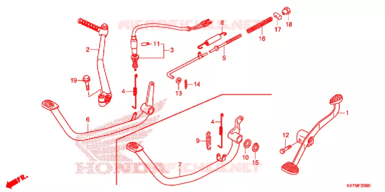 PEDALE - KICK Honda MOTO 125 DASH 2021  AFP125CSFL
