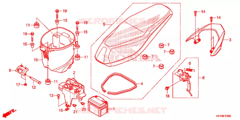 SELLE Honda MOTO 125 DASH 2021  AFP125CSFL
