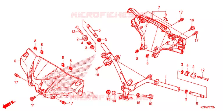 GUIDON - CARENAGE Honda MOTO 110 WAVE 2020  AFS110MCSL