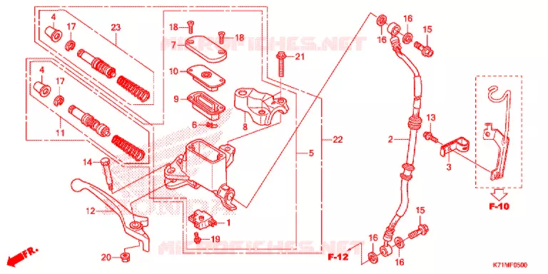 MAITRE CYLINDRE DE FREIN AVANT Honda MOTO 110 WAVE 2022  AFS110MCSL
