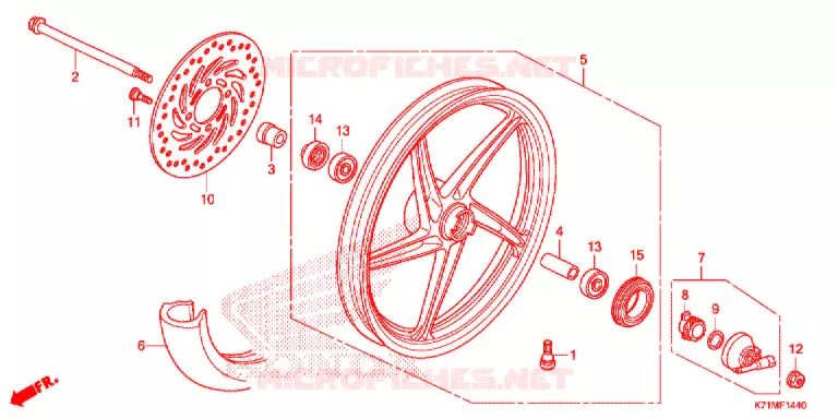 ROUE AVANT (AFS110MCS) Honda MOTO 110 WAVE 2020  AFS110MCSL