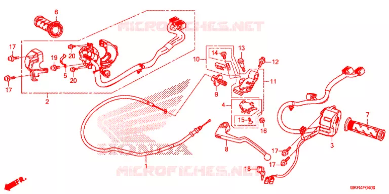 LEVIER DE GUIDON - CABLE - COMMODO Honda MOTO 1000 CBR 2021  CBR1000STM