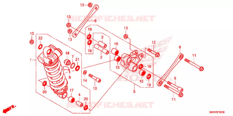 AMORTISSEUR ARRIERE (CBR1000ST) Honda MOTO 1000 CBR 2021  CBR1000STM