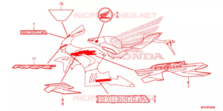 AUTOCOLLANTS (1) Honda MOTO 1000 CBR 2021  CBR1000STM
