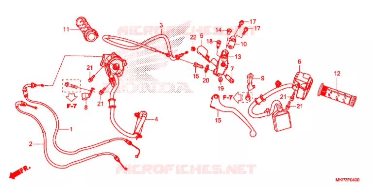 LEVIER DE GUIDON - CABLE - COMMODO Honda MOTO 500 CBR 2020  CBR500RAL