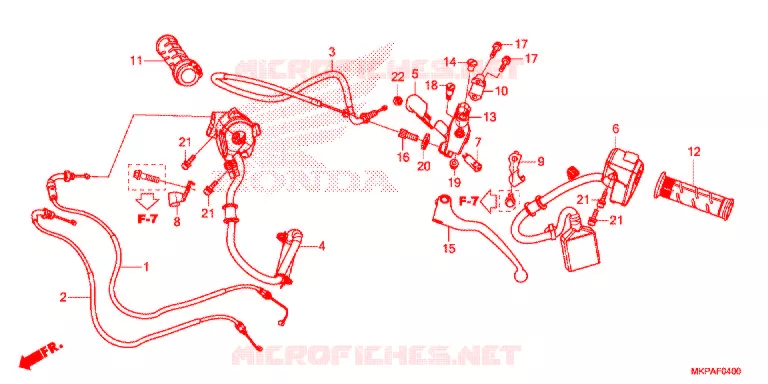 LEVIER DE GUIDON - CABLE - COMMODO Honda MOTO 500 CBR 2020  CBR500RAL