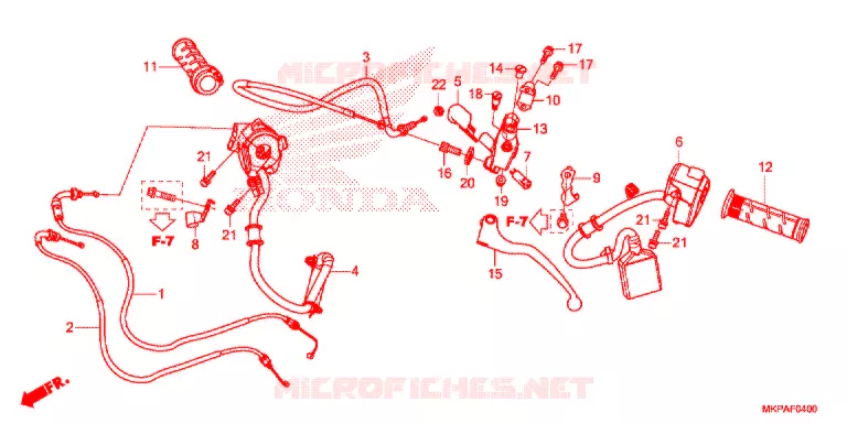 LEVIER DE GUIDON - CABLE - COMMODO Honda MOTO 500 CBR 2020  CBR500RL