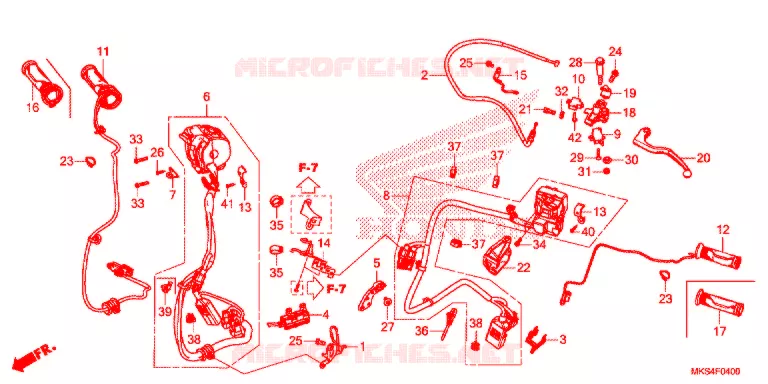 LEVIER DE GUIDON - CABLE - COMMODO (MT) Honda MOTO 1100 AFRICA-TWIN 2020  CRF1100A4L