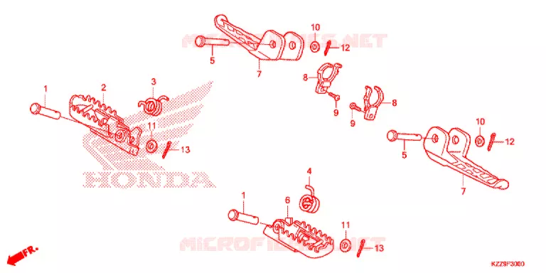 REPOSE PIED Honda MOTO 250 CRF 2019  CRF250LAK