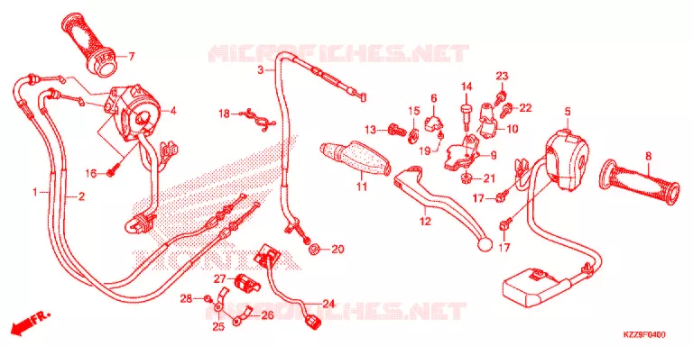 LEVIER DE GUIDON - CABLE - COMMODO Honda MOTO 250 CRF 2019  CRF250RLAK