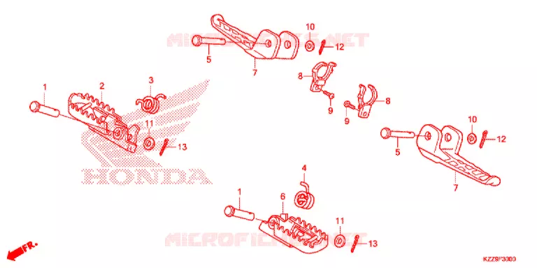 REPOSE PIED Honda MOTO 250 CRF 2019  CRF250RLAK