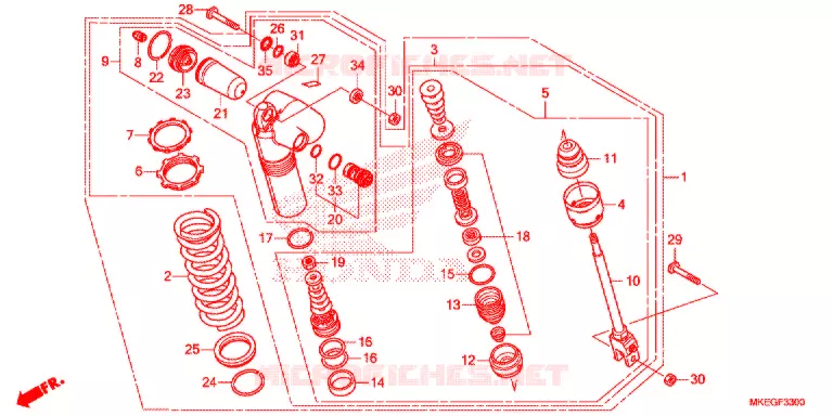 AMORTISSEUR ARRIERE Honda MOTO 450 CRF 2020  CRF450LL