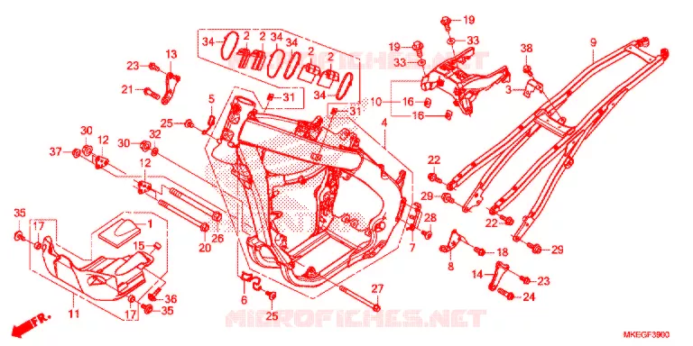 CADRE Honda MOTO 450 CRF 2020  CRF450LL