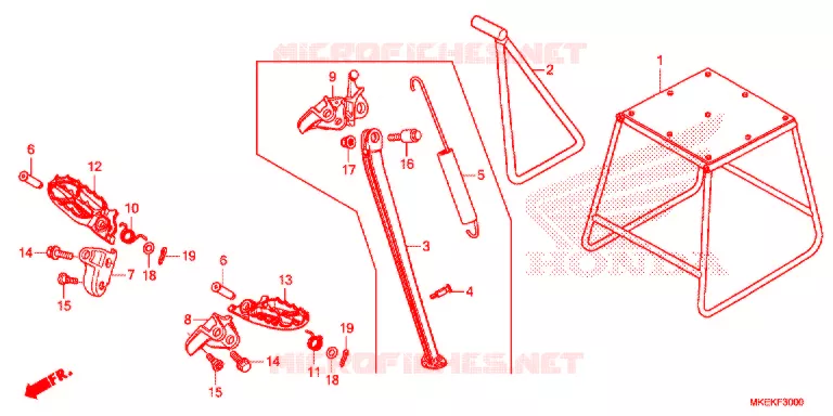 REPOSE PIED - BEQUILLE Honda MOTO 450 CRF 2020  CRF450RWEL