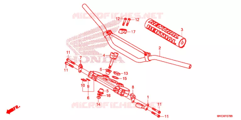 GUIDON - TE DE FOURCHE Honda MOTO 450 CRF 2019  CRF450XK