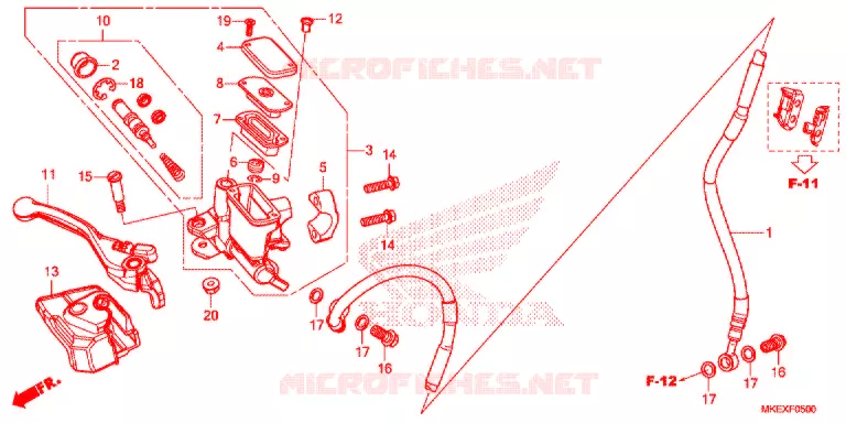 MAITRE CYLINDRE DE FREIN AVANT Honda MOTO 450 CRF 2021  CRF450XK