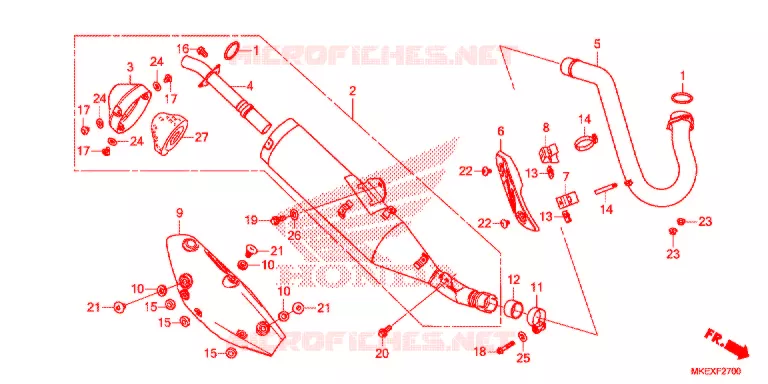 SILENCIEUX D'ECHAPPEMENT Honda MOTO 450 CRF 2019  CRF450XK