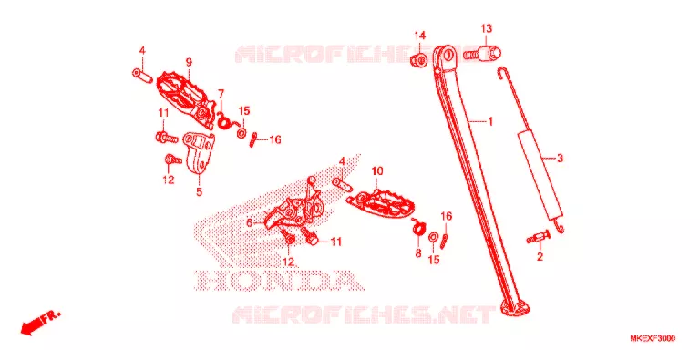 REPOSE PIED - BEQUILLE Honda MOTO 450 CRF 2020  CRF450XL