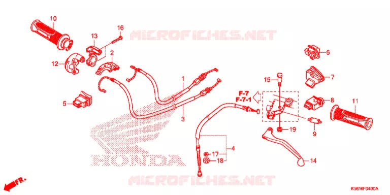 LEVIER DE GUIDON - CABLE - COMMODO Honda MOTO 150 RS 2021  FS150FL