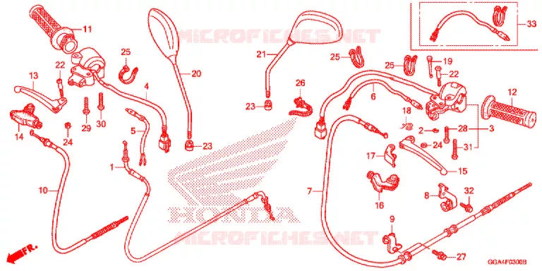 LEVIER DE GUIDON - CABLE - COMMODO Honda SCOOTER 50 RUCKUS 2019  NPS50K_A