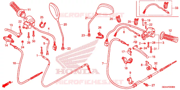 LEVIER DE GUIDON - CABLE - COMMODO Honda SCOOTER 50 RUCKUS 2020  NPS50L_A