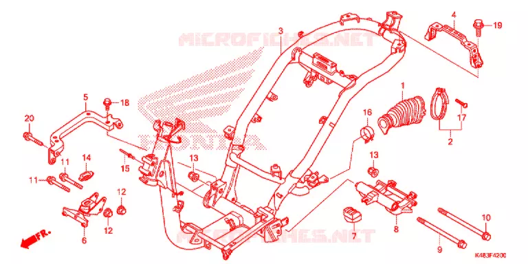 CADRE Honda SCOOTER 110 SPACY 2017  SCR1105WHH